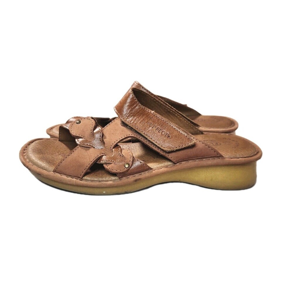 Fly Flot Italian Brown Leather Slip-On Orthopedic Sandals Comfort SZ 7 - Picture 6 of 11